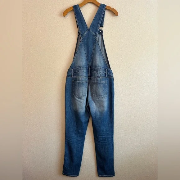 American Rag Cie Distressed Blue Wash Denim Jean Overalls Jr Size 3 Country Boho - Picture 6 of 10